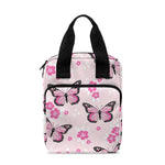 Pink Monarch Butterfly Pattern Print Bible Tote Bag