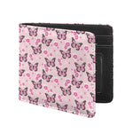 Pink Monarch Butterfly Pattern Print Bifold Wallet