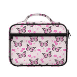 Pink Monarch Butterfly Pattern Print Briefcase Bible Bag