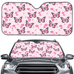 Pink Monarch Butterfly Pattern Print Car Windshield Sun Shade