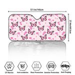 Pink Monarch Butterfly Pattern Print Car Windshield Sun Shade