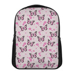 Pink Monarch Butterfly Pattern Print Casual Backpack