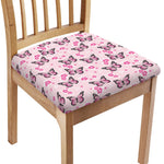 Pink Monarch Butterfly Pattern Print Chair Cushion Cover