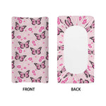 Pink Monarch Butterfly Pattern Print Changing Pad Cover