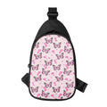 Pink Monarch Butterfly Pattern Print Sling Bag