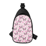 Pink Monarch Butterfly Pattern Print Chest Bag