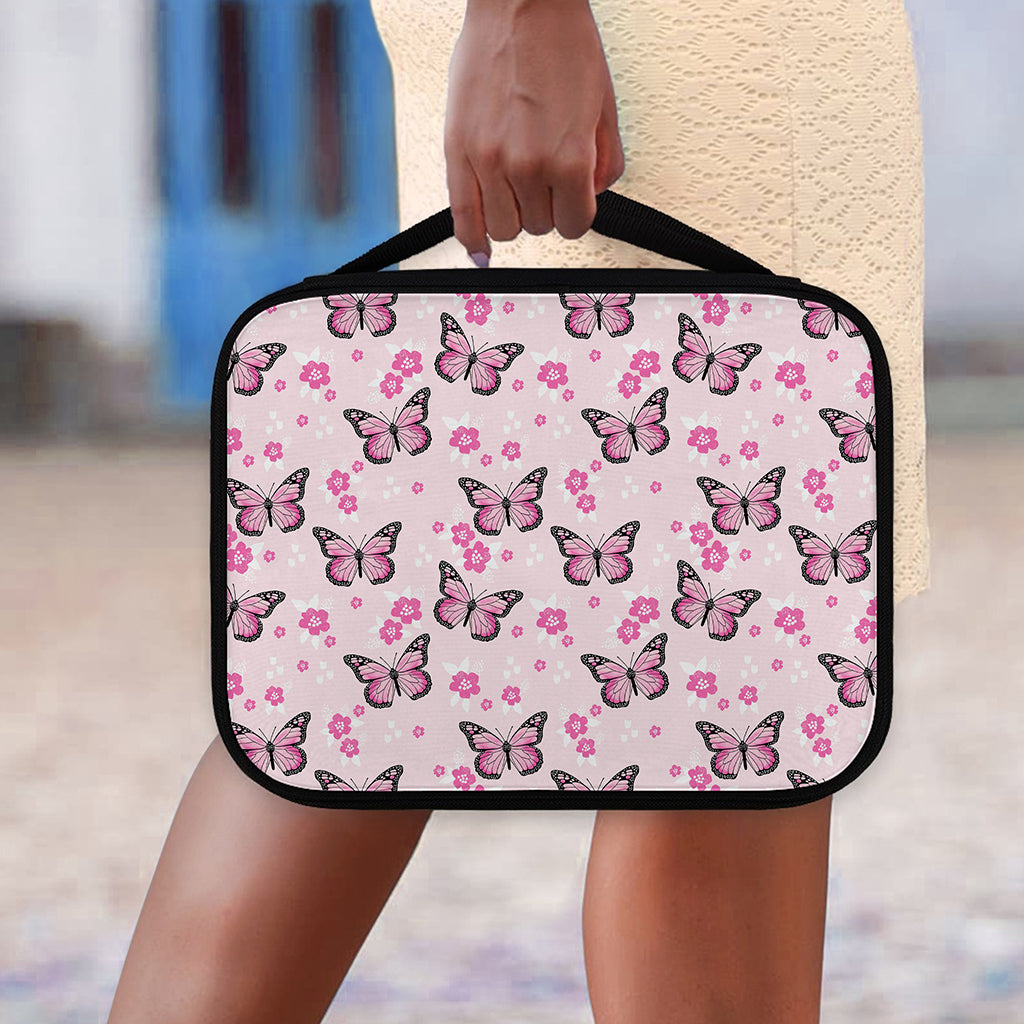 Pink Monarch Butterfly Pattern Print Classic Bible Case