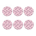 Pink Monarch Butterfly Pattern Print Coaster Set