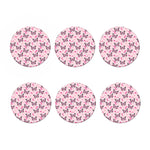Pink Monarch Butterfly Pattern Print Coaster Set
