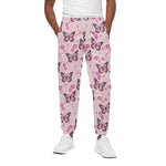 Pink Monarch Butterfly Pattern Print Cotton Pants