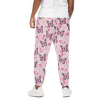 Pink Monarch Butterfly Pattern Print Cotton Pants