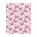 Pink Monarch Butterfly Pattern Print Curtain