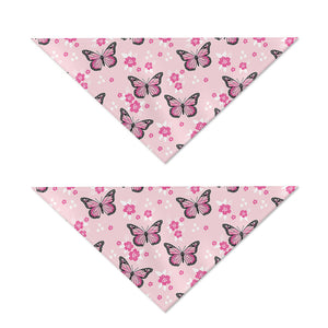 Pink Monarch Butterfly Pattern Print Dog Bandana