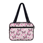 Pink Monarch Butterfly Pattern Print Double Strap Bible Bag