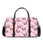 Pink Monarch Butterfly Pattern Print Duffle Bag