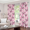 Pink Monarch Butterfly Pattern Print Extra Wide Grommet Curtains