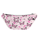 Pink Monarch Butterfly Pattern Print Fanny Pack