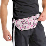 Pink Monarch Butterfly Pattern Print Fanny Pack