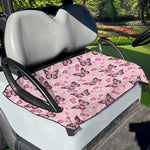 Pink Monarch Butterfly Pattern Print Golf Cart Seat Cover