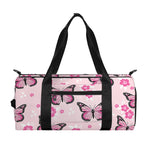 Pink Monarch Butterfly Pattern Print Gym Bag