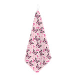 Pink Monarch Butterfly Pattern Print Hand Towel