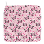 Pink Monarch Butterfly Pattern Print Hand Towel