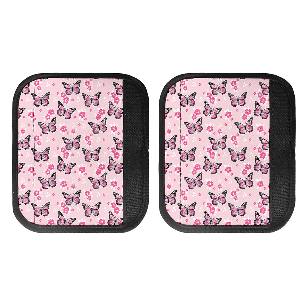 Pink Monarch Butterfly Pattern Print Handle Covers