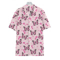 Pink Monarch Butterfly Pattern Print Hawaiian Shirt
