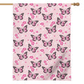 Pink Monarch Butterfly Pattern Print House Flag