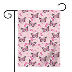 Pink Monarch Butterfly Pattern Print House Flag
