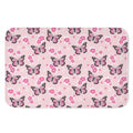 Pink Monarch Butterfly Pattern Print Indoor Door Mat