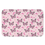 Pink Monarch Butterfly Pattern Print Indoor Door Mat