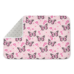 Pink Monarch Butterfly Pattern Print Indoor Door Mat