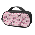 Pink Monarch Butterfly Pattern Print Insulin Cooler Travel Case