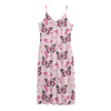 Pink Monarch Butterfly Pattern Print Jersey Midi Cami Dress