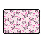Pink Monarch Butterfly Pattern Print Kitchen Mat