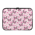 Pink Monarch Butterfly Pattern Print Laptop Sleeve
