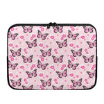 Pink Monarch Butterfly Pattern Print Laptop Sleeve