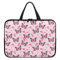 Pink Monarch Butterfly Pattern Print Laptop Sleeve With Handle