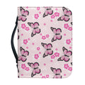 Pink Monarch Butterfly Pattern Print Leather Bible Cover