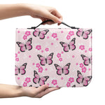 Pink Monarch Butterfly Pattern Print Leather Bible Cover