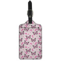 Pink Monarch Butterfly Pattern Print Luggage Tag