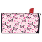 Pink Monarch Butterfly Pattern Print Mailbox Cover