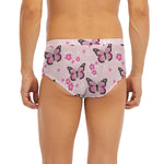 Pink Monarch Butterfly Pattern Print Men's Briefs