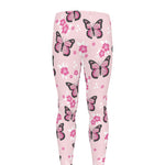 Pink Monarch Butterfly Pattern Print Men's leggings