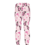 Pink Monarch Butterfly Pattern Print Men's leggings