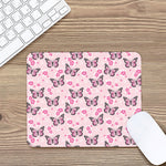 Pink Monarch Butterfly Pattern Print Mouse Pad