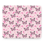 Pink Monarch Butterfly Pattern Print Mouse Pad