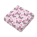 Pink Monarch Butterfly Pattern Print Outdoor Seat Cushion Cover