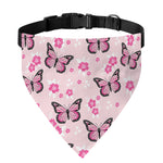 Pink Monarch Butterfly Pattern Print Over The Collar Dog Bandana